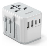 Adaptador Conversor Europeo A Americano Y Cargador, 2 Usb C