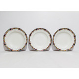 Juego 3 Platos Hondos Porcelana  Limoges B & Cie De 24,5 Cm