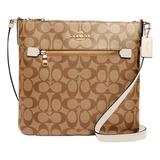 Bolsa Crossbody Bandolera Coach Mujer Rowan File Original Color Marrón Claro