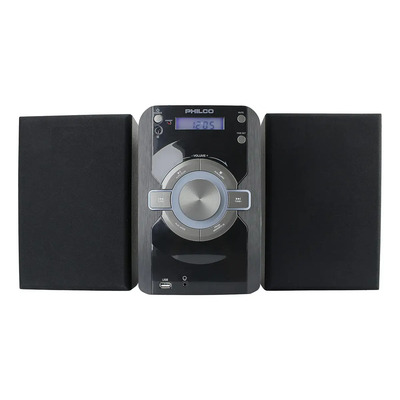 Philco Mini Sistema De Estante Estéreo Reproductor De Cd Con Radio Fm Digital, Transmisión Bluetooth, Control Remoto En Negro | Pantalla Lcd | Conector Para Auriculares De 0.138 In | Meses sin interés