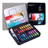 Set De 36 Acuarelas Profesionales Arte + Pinceles + Estuche