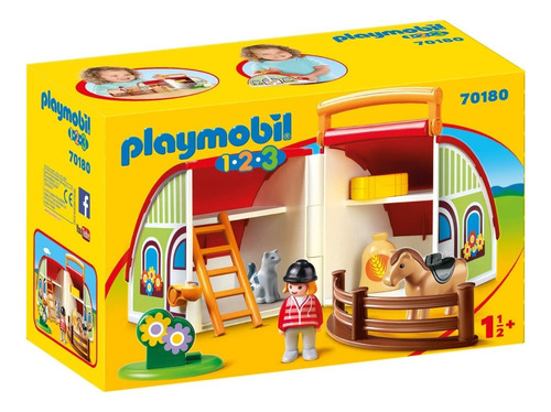 Playmobil 1 2 3 Primera Granja Maletin Cod 70180 Loony Toys