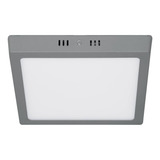 Plafon Cuadrado, Moderno, 18 W, 6500 K, Led, Gris