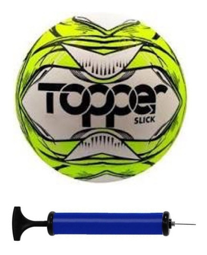 Bola Futebol Campo Topper Slick + Bomba De Ar - Amarela