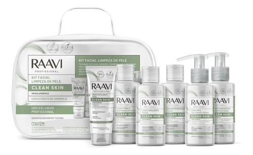 Kit Raavi Facial Limpeza De Pele Clean Skin - 06 Itens
