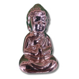 Peça Decorativa Buda Em Porcelana Na Cor Dourado