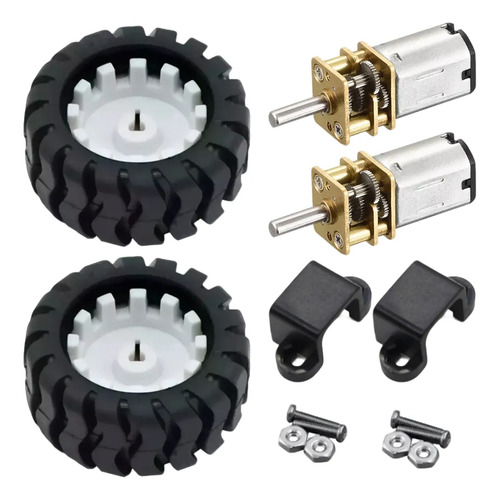2pz Micro Motorreductor Llanta Y Sujetador 100:1,150:1,210:1 | Meses sin interés