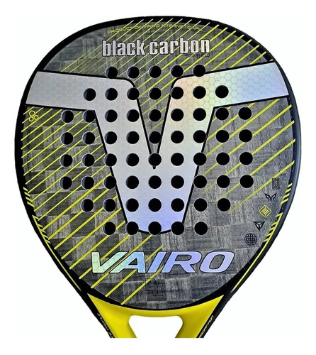 Paleta Padel Vairo Black Carbon Speed Pala Paddle Importada 