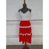 Vestido Importado Retro Vintage Rojo Y Blanco