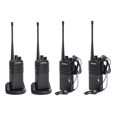 4 Radios Walkie-talkie Uhf Compatibles Con Kenwood Motorola Color Negro