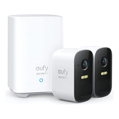 Cámaras de Seguridad eufy Security eufyCam 2C Kit 2 Cámaras: Inalámbrica 2MP(1080p) HD con Batería 180 Días, Sistema para Hogar Compatible con HomeKit, IP67, Visión Nocturna, Sin Cuotas | Meses sin interés