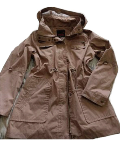 Parka Impermeable Mujer Con Gorro Desmontable Talla L .