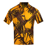 Camisa Masculina Vance James Viscose Floral Juréia Amarela