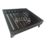 Base Móvil Para Maceta 75 X 75 C/ Ruedas Barandal Chocolate