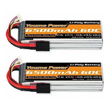 2 Baterias Lipo 4s 14.8v 6500mah 60c Con Trx Plug