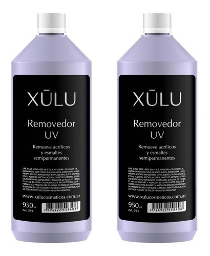 Removedor Para Esmalte Semi Y Uñas Acrílicas X2 950cc Xúlu