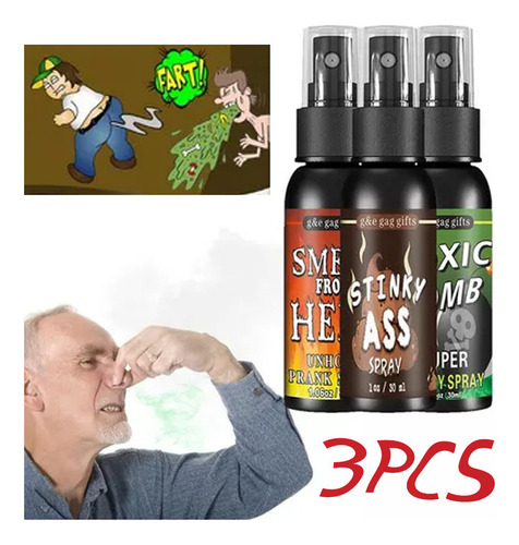 Ss Kit 3 Spray Fart Spray De Brincadeira Para Fazer Mau