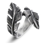 Anillo Ajustable Pluma Vintage Gótico Clásico Nordic