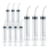 10 Jeringas De Irrigacion Dental Graduada 12 Ml Punta Curva