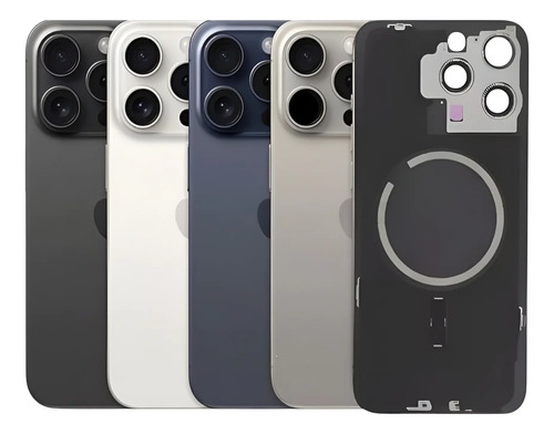 Tampa Traseira Vidro Para iPhone 15 Pro Max + Lente Câmera