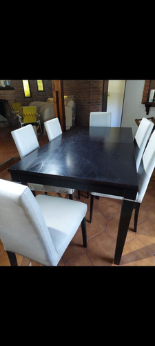 Mesa Trampa De 1,40 A 1,80 + 6 Sillas, Premium