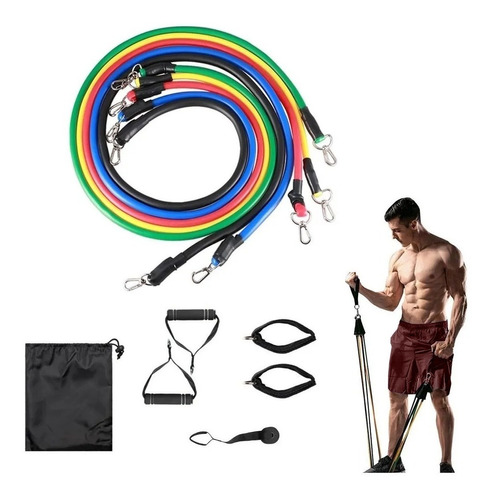 Bandas De Resistencia Fitness, Kit De 5 Ligas Con Accesorios