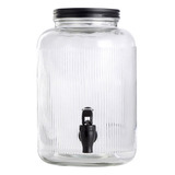 Frasco Dispenser Vidrio P/ Bebidas Canilla 4lts Transparente