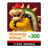 Cartão Nintendo Switch Eshop Brasil R$300 Reais