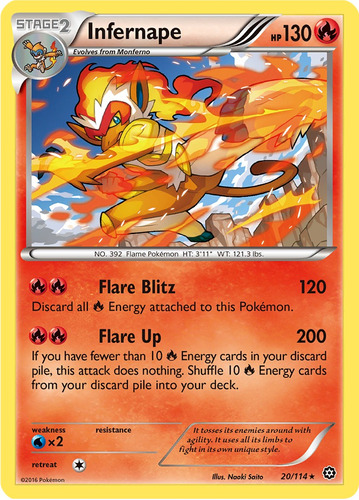 Cartas Pokemon Infernape 20/114 Holo Xy Steam Siege Sts