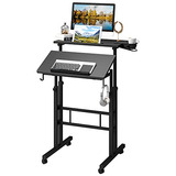 Mobile Standing Desk With Cup Holder,   Stand Up Desk, ...
