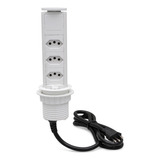 Torre Tomada 3 10a 20a Multiplug Retrátil Embutir Bancada