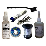 Kit Salva Chip Malha  Fluxo Dessolda Solda Escova Esd Smd