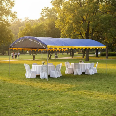 Tenda Grande Para Eventos Ao Ar Livre E Banquetes E Garagem Azul