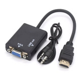 Cabo Conversor Hdmi P/ Vga Pc Xbox Monitor C/ Saída De Áudio