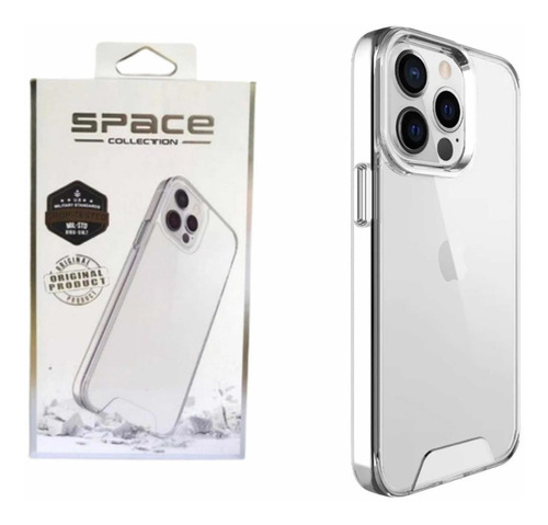 Capa Capinha Clear Case Space P/ iPhone 6 À 14 + Pelicula 3d