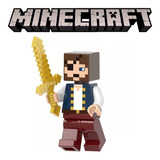 Boneco Pirate Minecraft World Personagem Compatível Lego