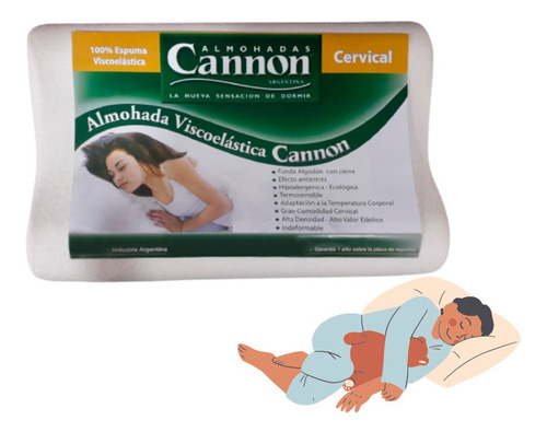 Almohada Viscoelastica Cervical Cannon 62cm X 40cm