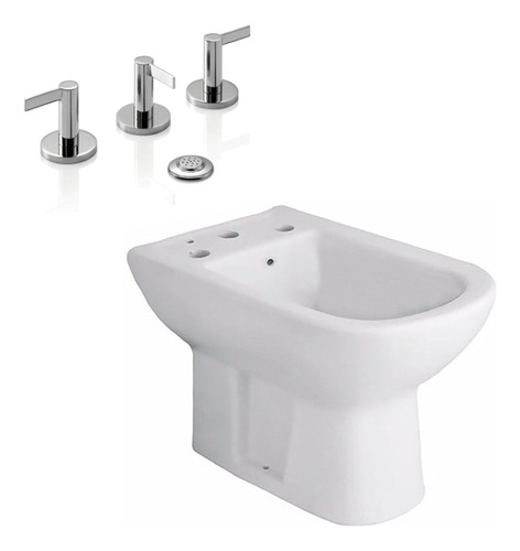 Combo Bidet Sanitario 3 Agujeros Grifería Canilllas Piazza  