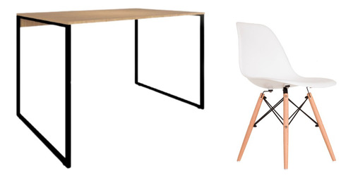 Kit Cadeira Eames + Mini Mesinha P/ Escritório Industrial
