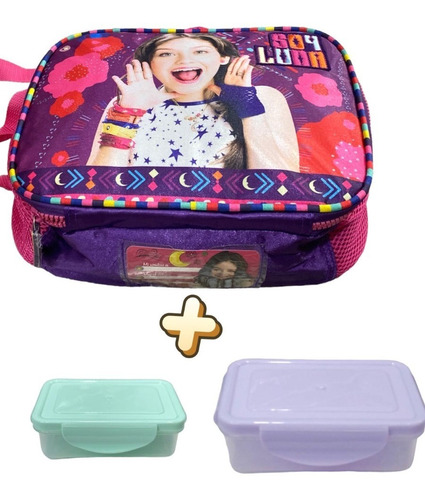 Kit X3 Lunchera Termica Soy Luna + 2tapers De 1200ml Y 650ml