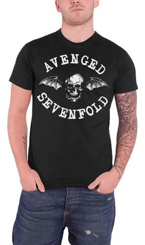 Camiseta Avenged Sevenfold - Calavera Alada - Negra Rockera