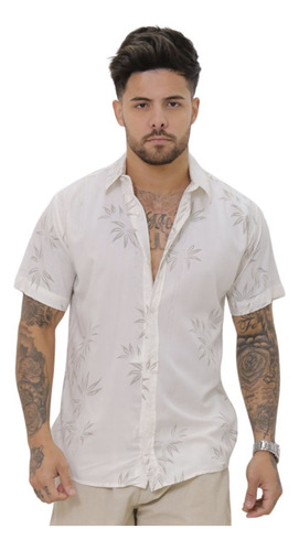 Camisa Floral Masculina Moda Praia Social Slim 