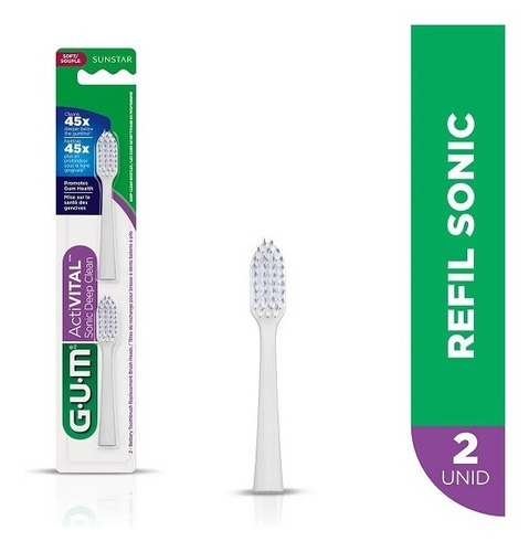 Refil Escova Dental Gum Activital Sonic Deep Clean  - 2 Unid