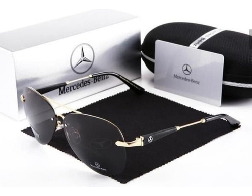 Lentes Gafas De Sol Mercedes Benz Gold Caucho