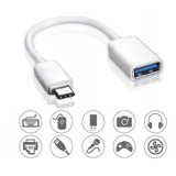 Cabo Adaptador Otg Usb-c Type-c Macho X Usb 3.0 Fêmea Branco