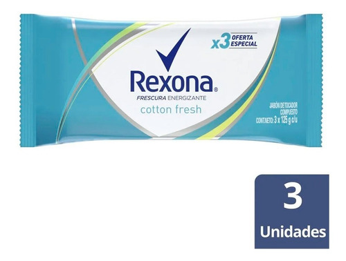 Rexona Jabon Tocador 3 X 125g Cotton Fresh