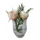 Florero Copon De Vidrio Con Pie Moderno 20x19cms