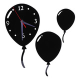 Reloj De Pared Con Espejo Adhesivo Con Forma De Globo Negro