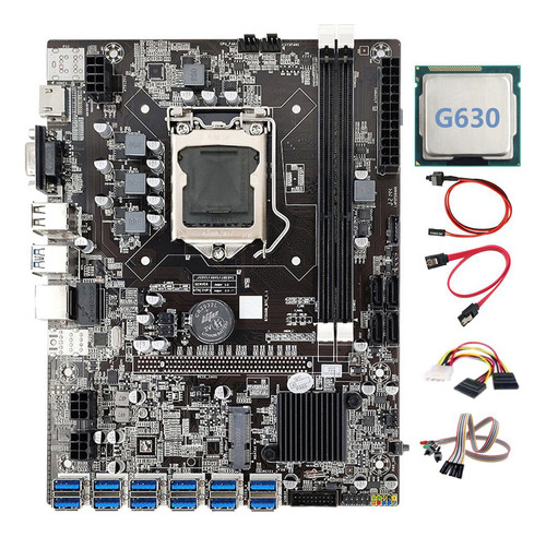 Placa Base B75 Eth Mining De 12 Pcie A Usb Lga1155 Con G630