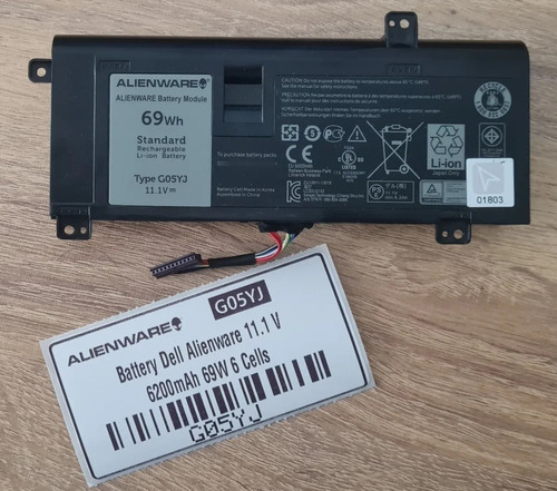 G05yj - Dell Alienware 11.1v 6200 Mah 69w 6 Cells